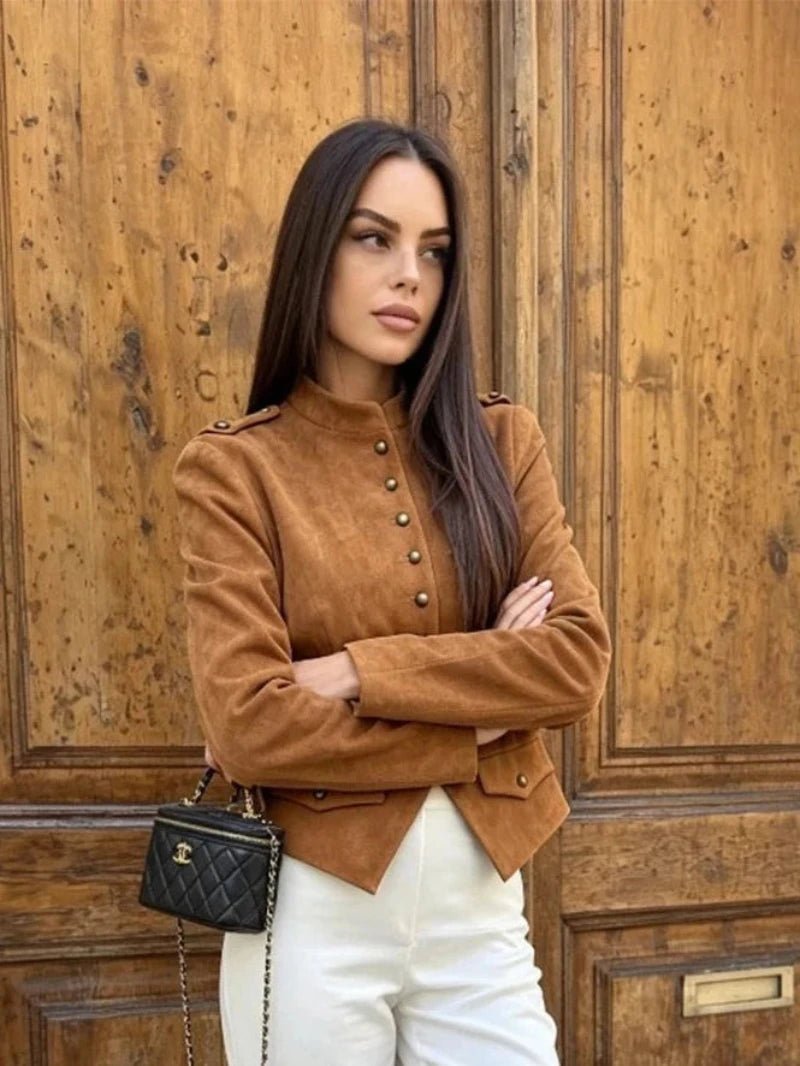 Manteau court Tessa en faux suède