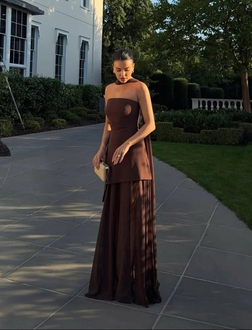 Ambre Robe Maxi Asymétrique Transparente