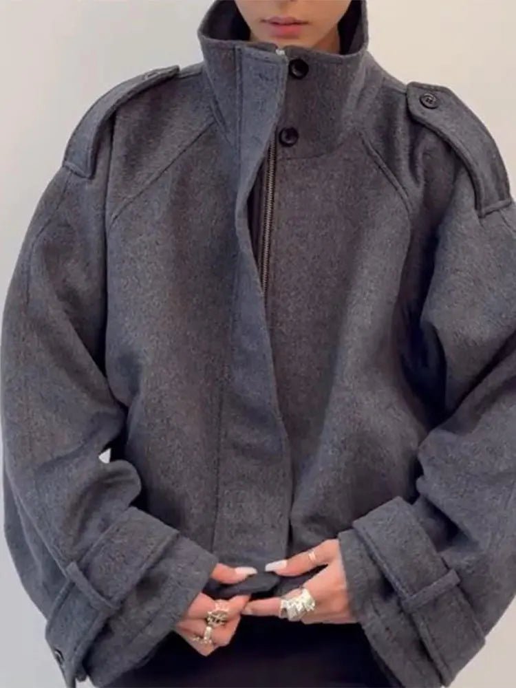 Manteau court Anna en mélange laine