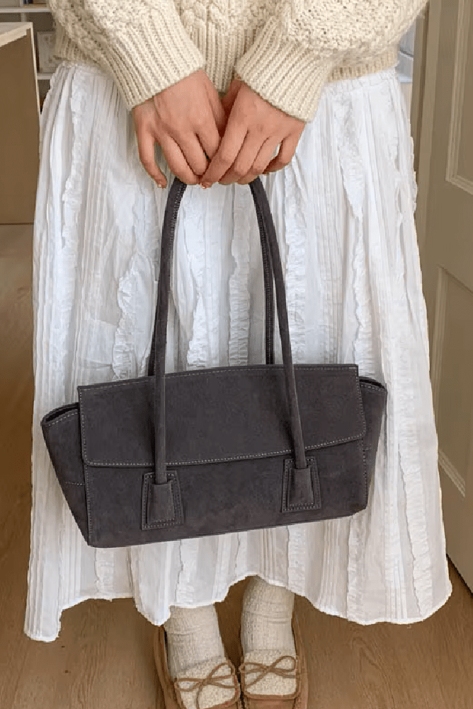 SOKYND Alicia Vintage Faux Suede Shoulder Bag BagSOKYND-129943-BLA-OS-72759Black