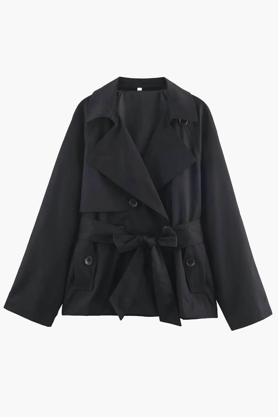 SOKYND Aliya Belted Short Trench Coat Coats & JacketsWi1774219786678678913BlackM
