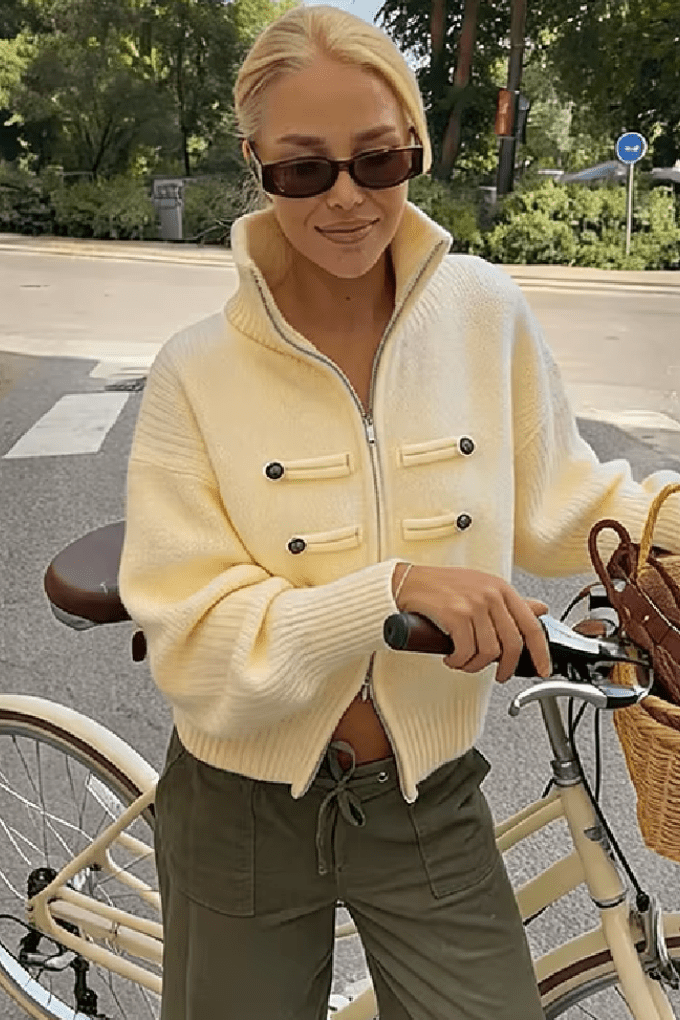 SOKYND Amelia Turtleneck Zip Knit Cardigan CardiganSOKYND-168535-YEL-O-53015YellowOne size
