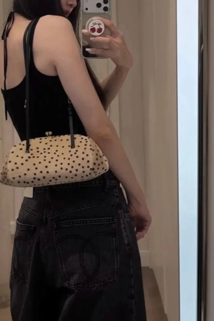 SOKYND Anna Cheetah Faux Fur Shoulder Bag BagSOKYND-427991-BEI-28-67735Beige28x13x12cm