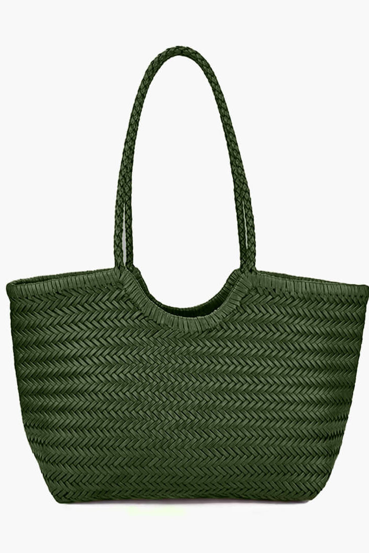SOKYND Anna Woven Faux Leather Bag BagsJJ1774219786661852400GreenRegular