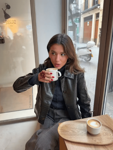 SOKYND Ava Crocodile Embossed Leather Jacket JacketSOKYND-470679-GRE-S-12311GreenS