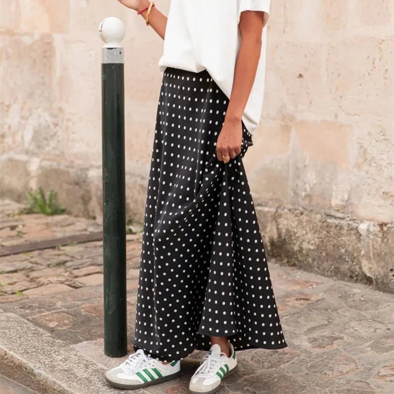 SOKYND Ayla Polka Dot Satin Maxi Skirt SkirtsSOKYND-416663-BEI-S-83799BeigeS