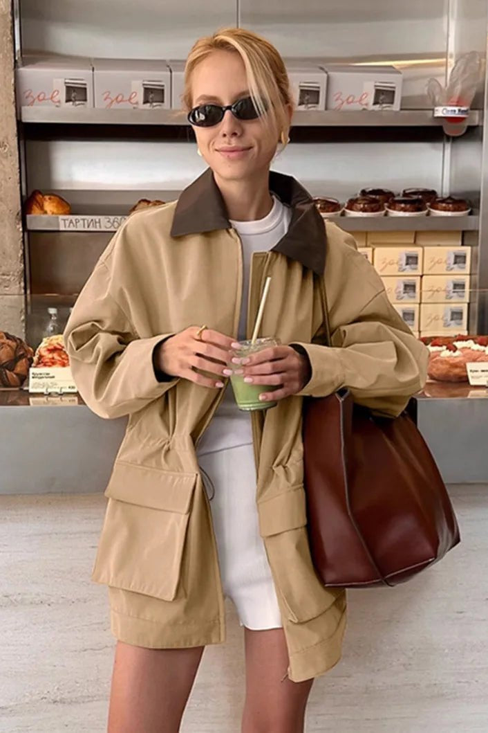 SOKYND Caroline Pocket Short Trench Coat Coats & JacketsjQ1772777205903336379L