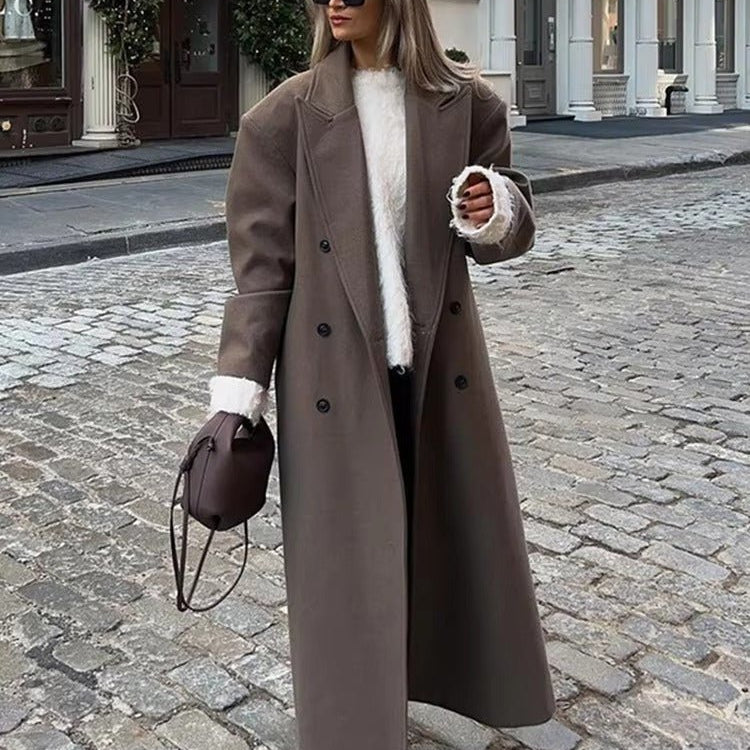 SOKYND Charlene Maxi Coat Coats & JacketskB1767625273833264043BrownS
