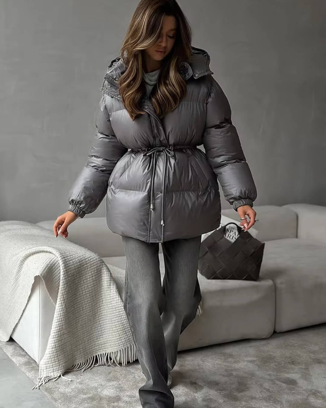 SOKYND Dorothy Drawstring Hooded Puffer Coat Coats & JacketsXF1767356248751546890BrownS