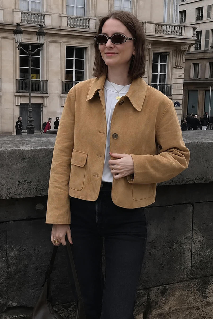 SOKYND Edie Faux Suede Cropped Jacket JacketSOKYND-211159-L-OS-18391L