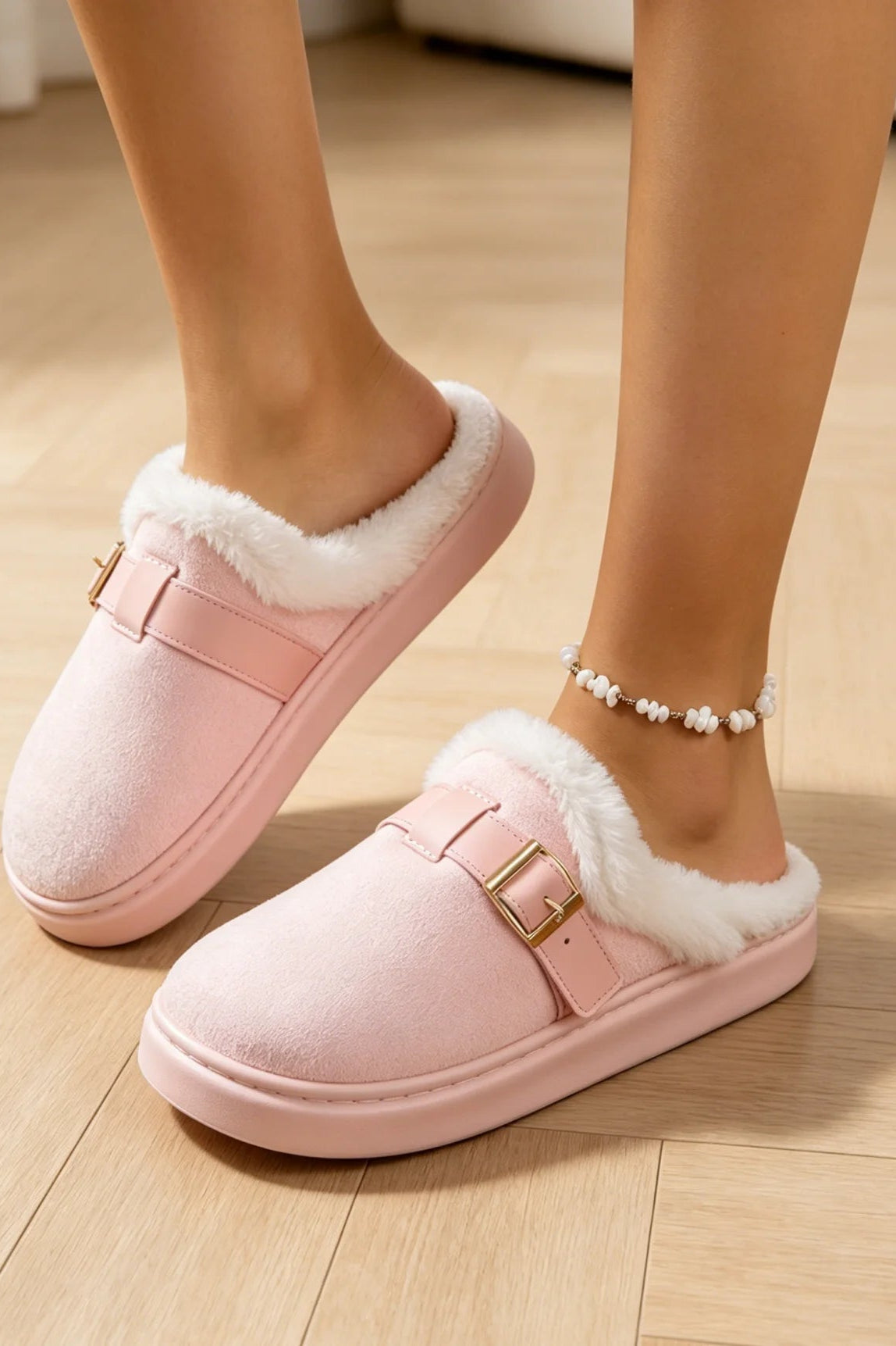 SOKYND Ella Faux Fur Lined Suede Slippers ShoesSOKYND-386711-PIN-3637-92727Pink36-37