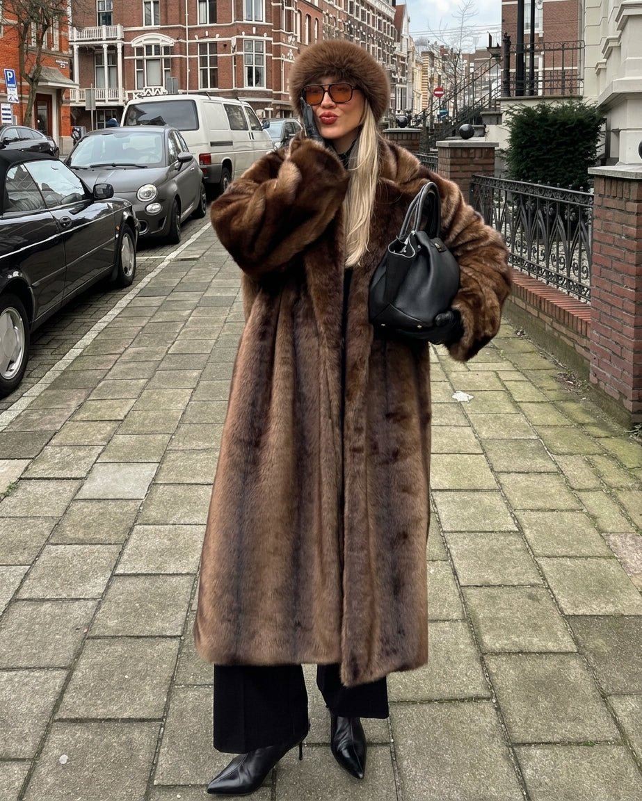 SOKYND Ellen Faux Fur Long Overcoat CoatSOKYND-393687-S-OS-24567S