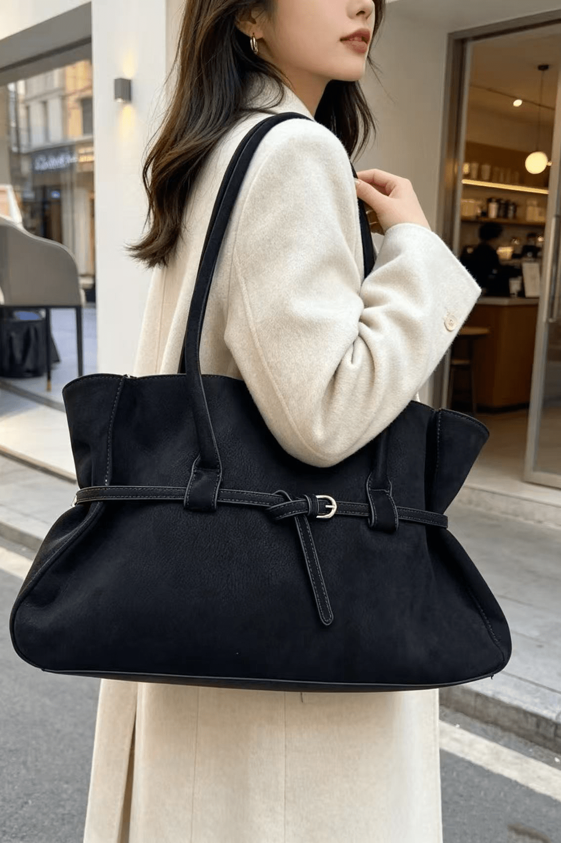 SOKYND Ellie Belted Tote Bag BagSOKYND-748695-TAU-OS-73047Black