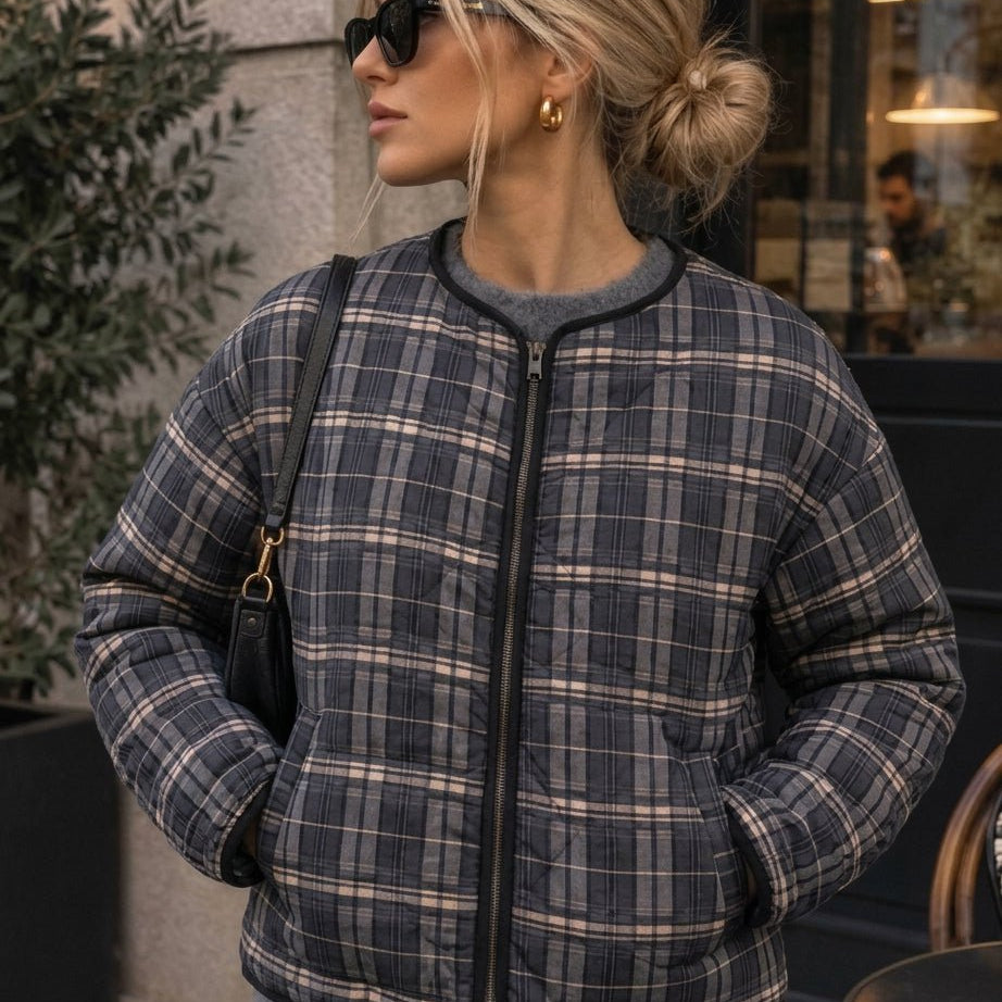 SOKYND Evelyn Plaid Padded Jacket JacketSOKYND-257367-BRO-XS-80599Brown PlaidXS