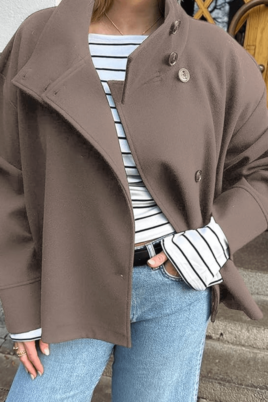 SOKYND Ezra elegant Jacket with Stand Collar Coats & JacketsEf1767356248734472770TaupeS