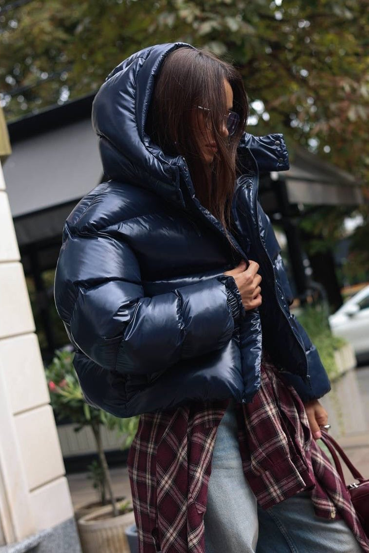 SOKYND Fiona Hooded Glossy Puffer Jacket JacketSOKYND-344727-NAV-S-58935Navy BlueS