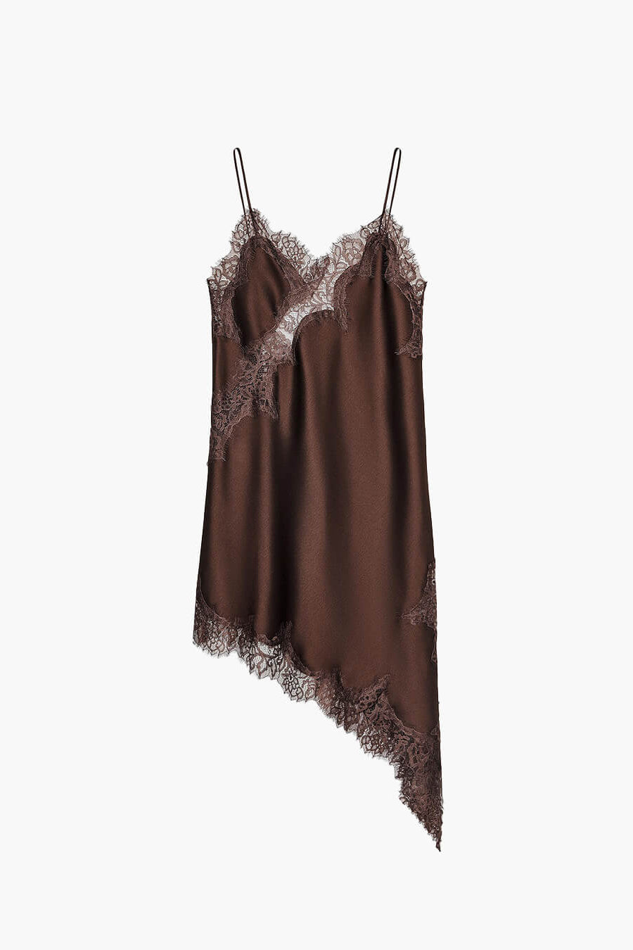 SOKYND Gemma Asymmetric Satin Lace Midi Dress DressSOKYND-663959-BRO-XS-50423BrownXS