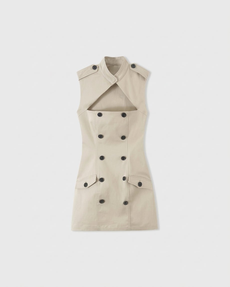 SOKYND Ginny Sleeveless Cutout Sheath Mini Dress DressSOKYND-595607-BEI-L-74455BeigeL
