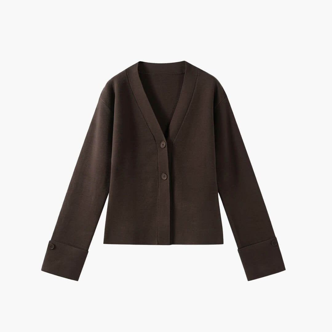SOKYND Isabel V-Neck Buttoned Cardigan CardiganSOKYND-868631-BRO-S-58135BrownS