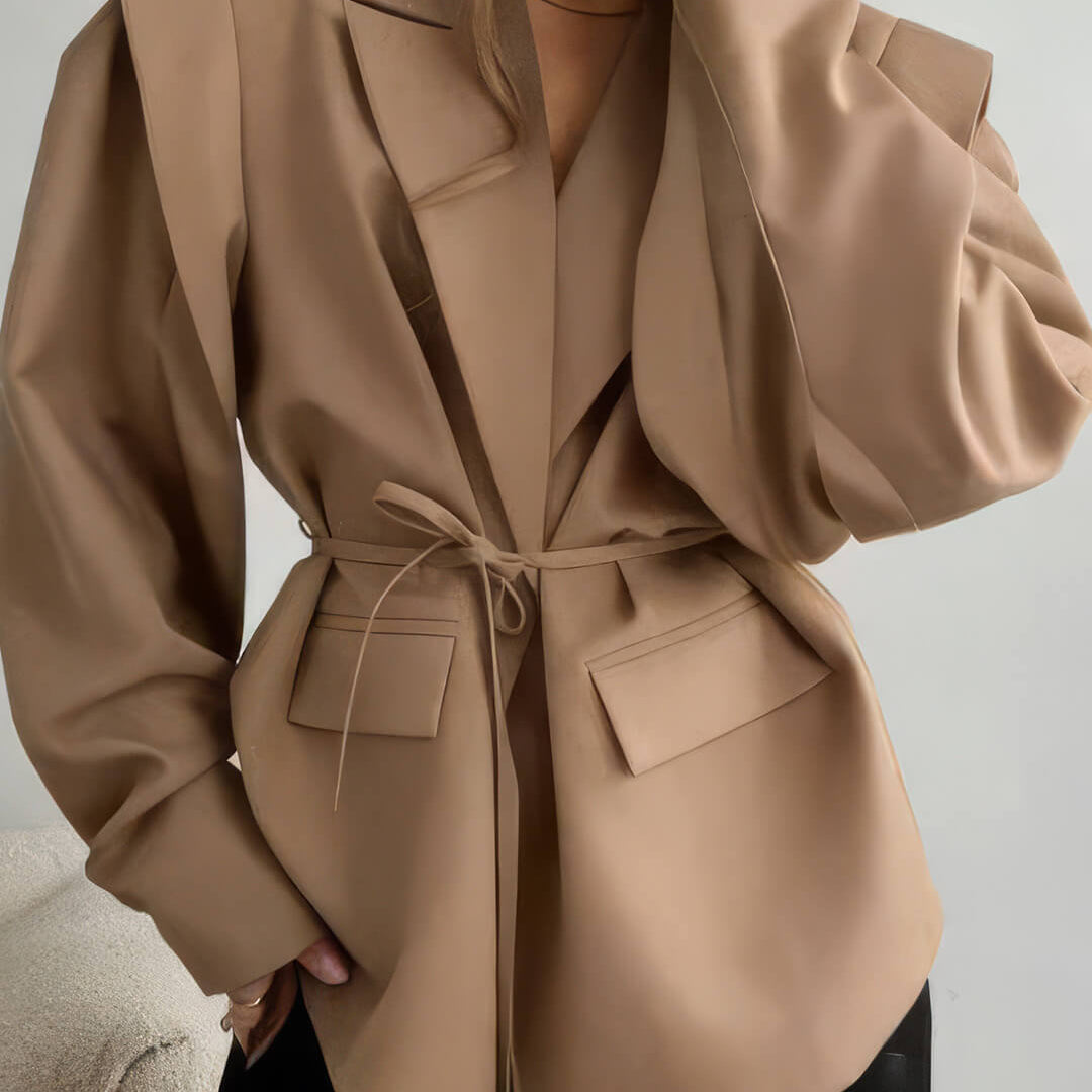 SOKYND Jacinta Wide Sleeve Belted Blazer Coats & JacketsCamelS