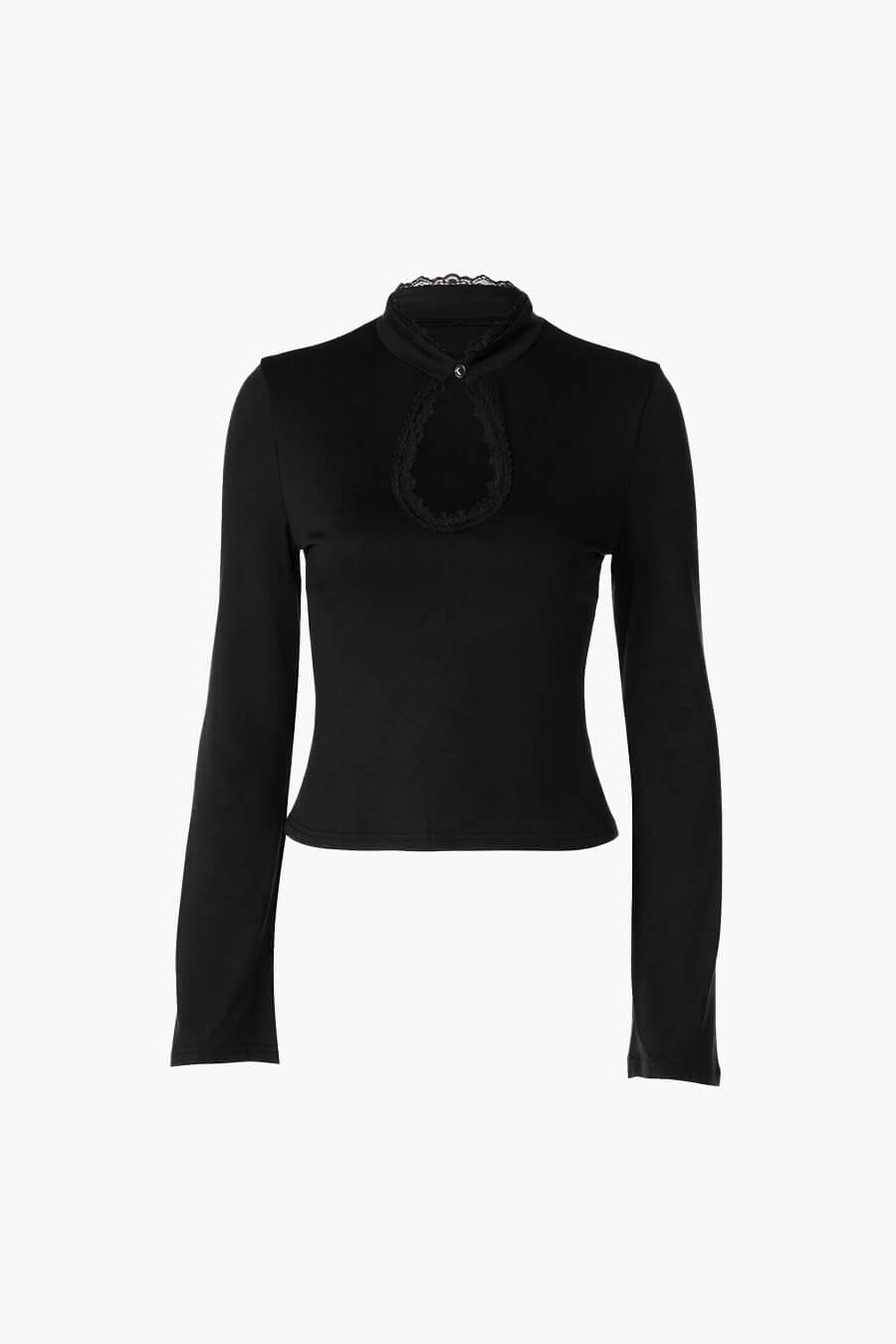 SOKYND Jasmin High Neck Keyhole Blouse BlouseSOKYND-351575-BLA-XS-84759BlackXS