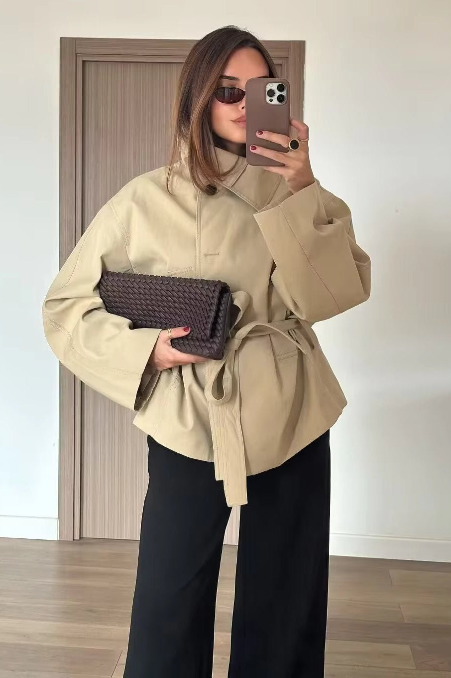 SOKYND Jenny Asymmetric Belted Trench Coat Coats & JacketsSOKYND-748439-BEI-S-59607BeigeS