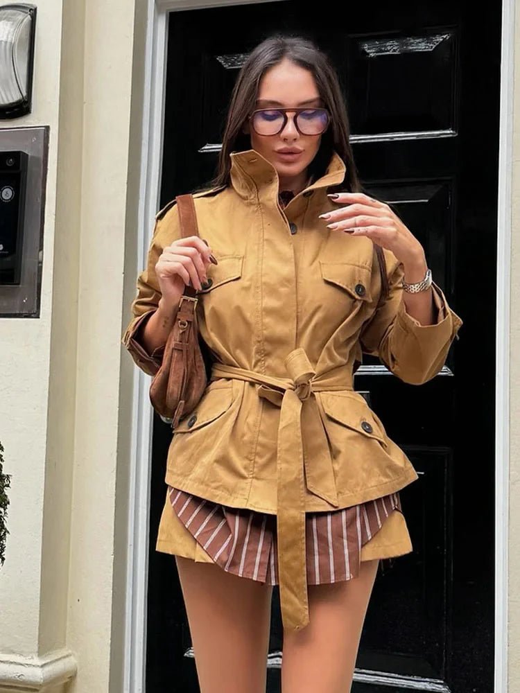 SOKYND Kate High Collar Belted Jacket Skort Set Matching SetsSOKYND-495831-SKO-XS-72343SkortXS