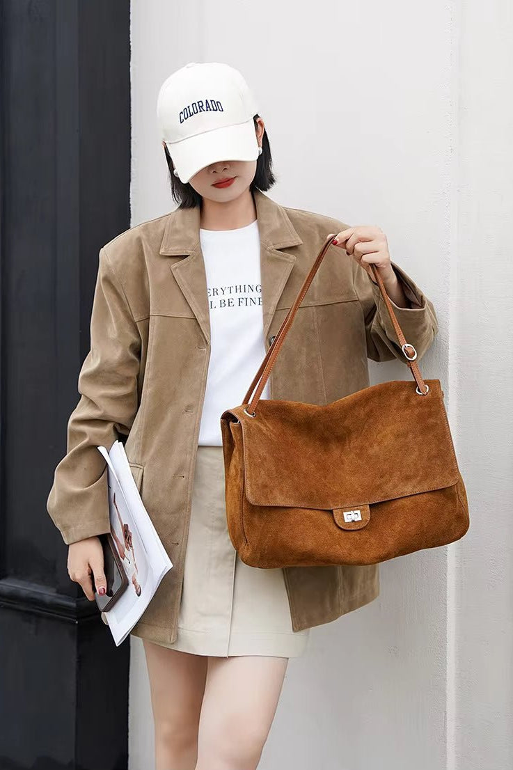 SOKYND Lara Matte Suede Crossbody Tote BagSOKYND-215383-BRO-OS-35095Brown