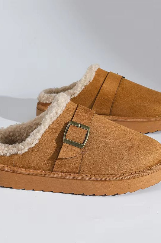 SOKYND Layla Faux Fur Lined Suede Clogs ShoesSOKYND-979991-BRO-40-73783Brown40