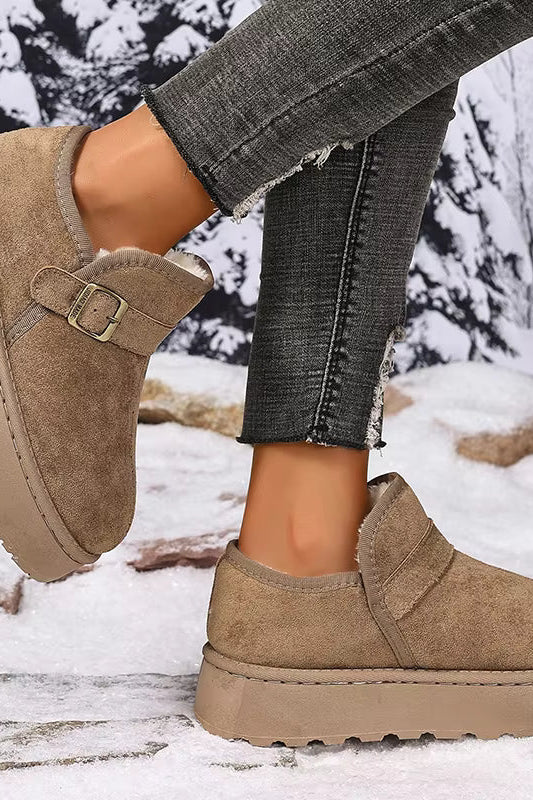 SOKYND Lena Slip-On Suede Platform Ankle Booties ShoesSOKYND-016215-BRO-38-20375Taupe38