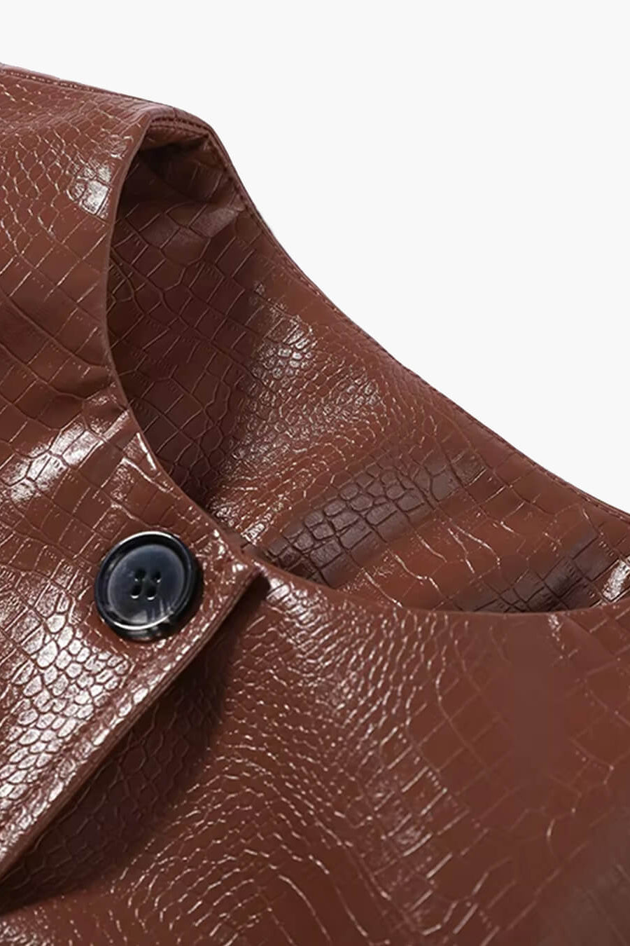 SOKYND Lola Croc Embossed Faux Leather Jacket JacketSOKYND-449943-BLA-S-51447BlackS
