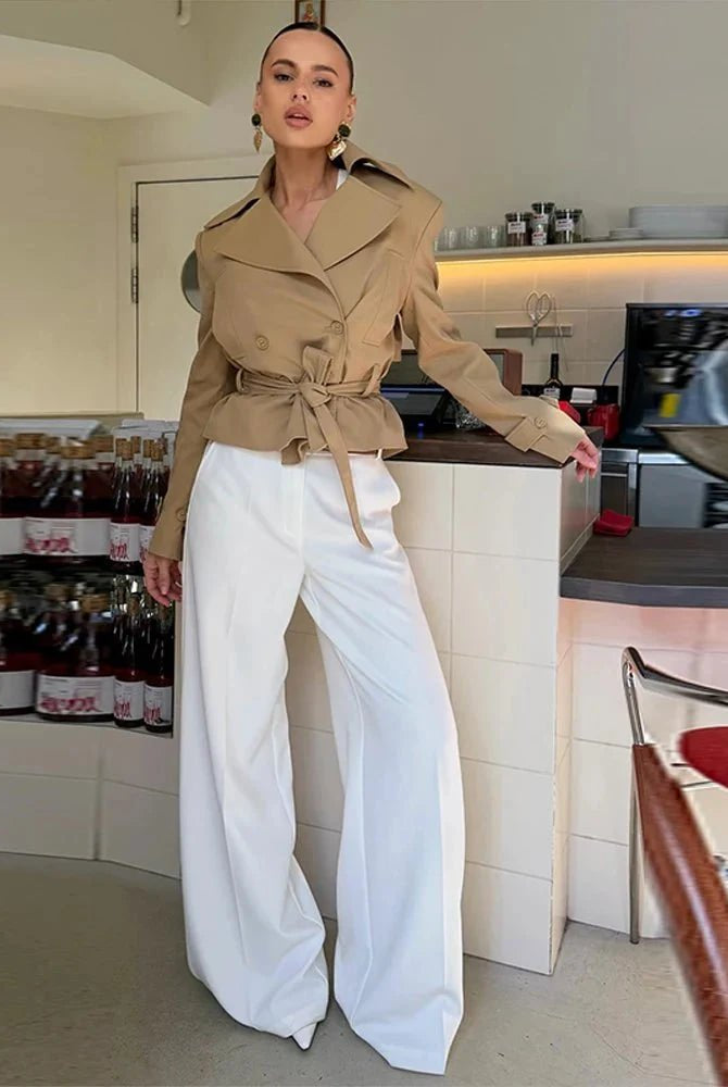 SOKYND Lola Lace-Up Cropped Trench Coat CoatSOKYND-620055-L-OS-41431L