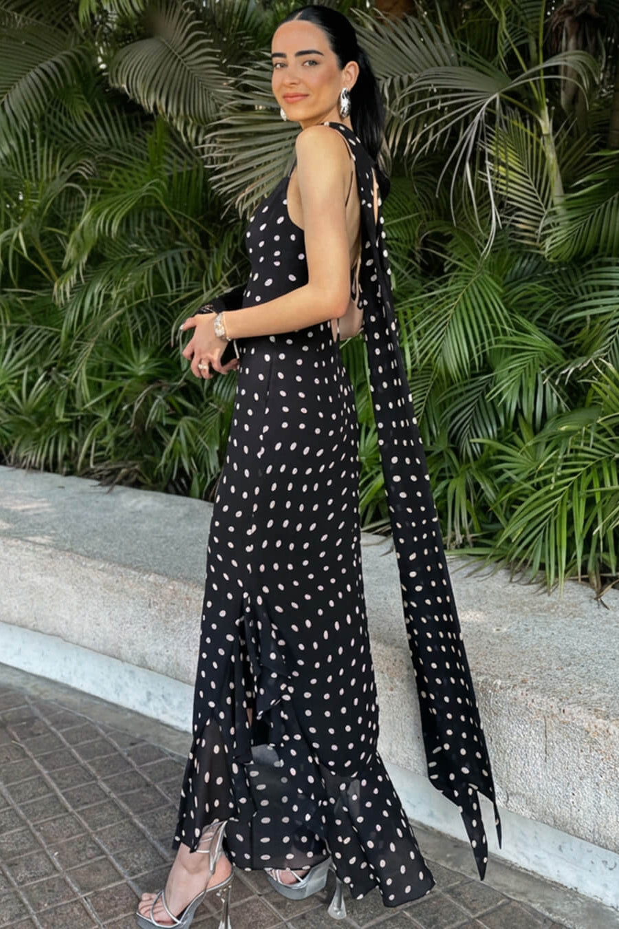 SOKYND Maica Polka Dot Maxi Dress DressL