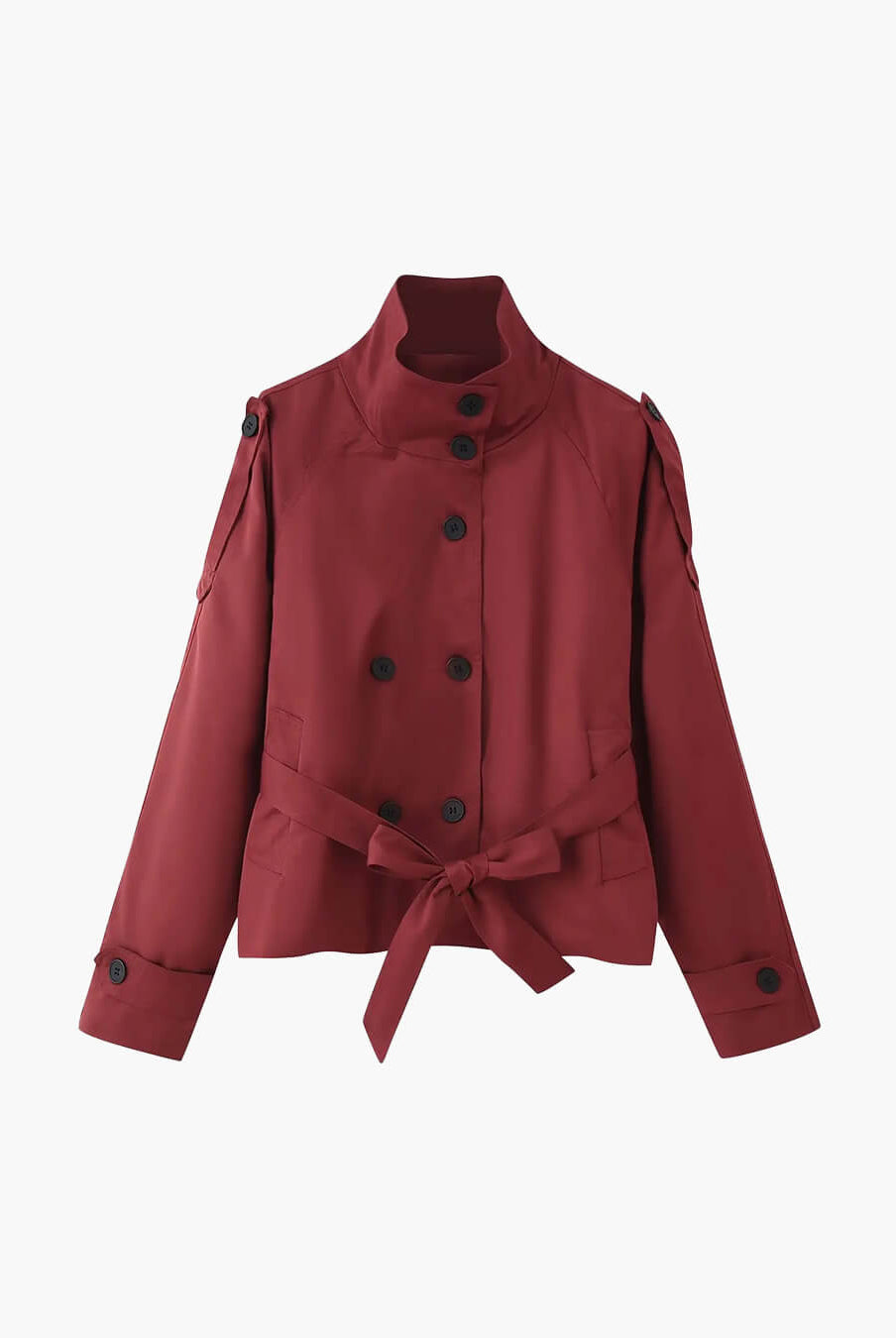 SOKYND Mara Stand Collar Crop Trenchcoat Coats & Jacketsvl1774219786664773707OliveL