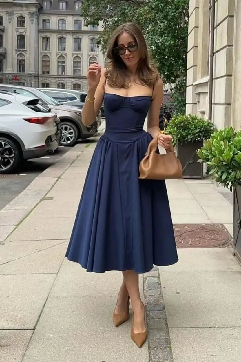 SOKYND Marjorie Sleeveless Strap Midi Dress DressesIY1772777205902096321BlueM