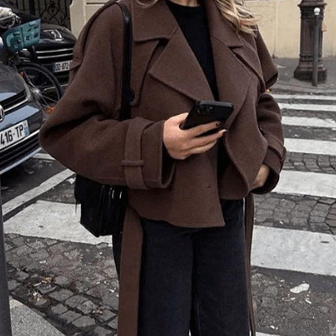SOKYND Mary High Collared Coat CoatSOKYND-005271-BRO-S-57815BrownS