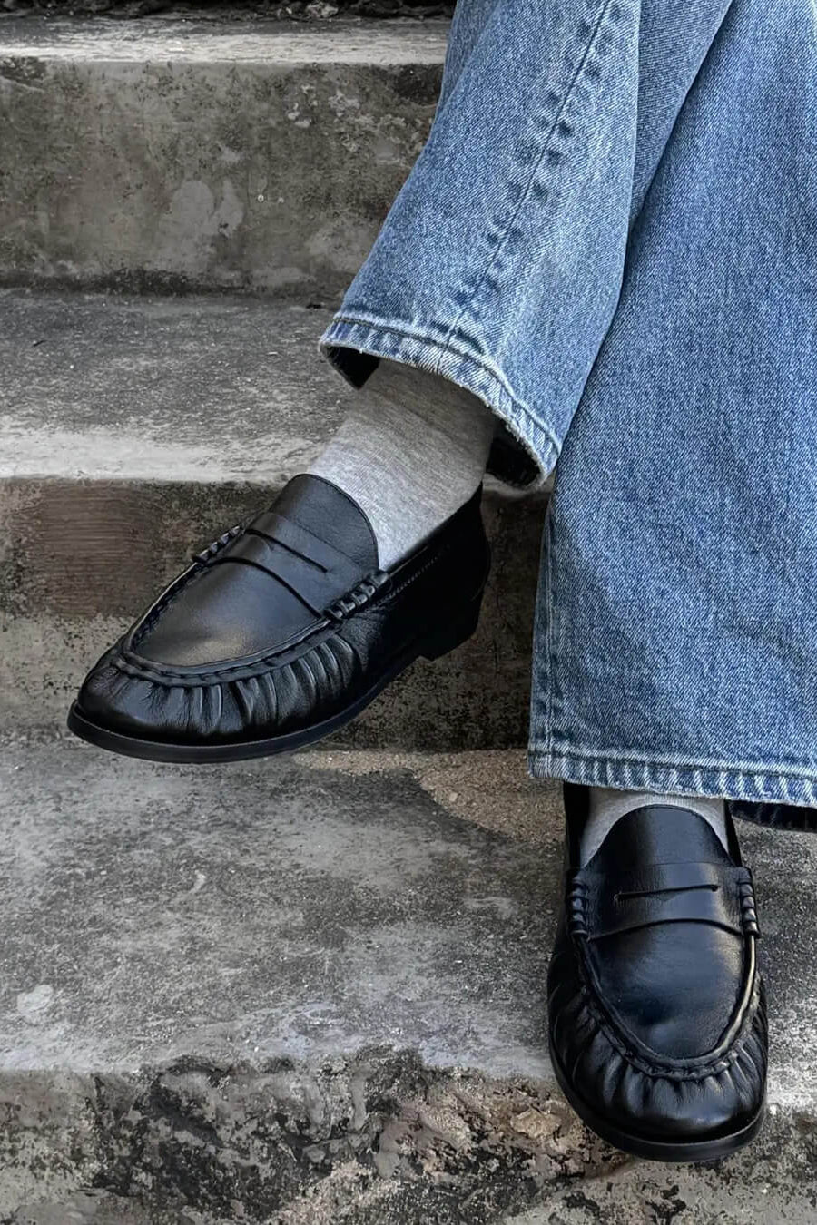 SOKYND Melissa Faux Leather Slip-On Loafers ShoesSOKYND-089367-BLA-35-02999Black35