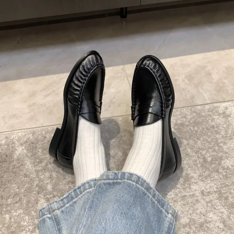 SOKYND Melissa Faux Leather Slip-On Loafers ShoesSOKYND-089367-BLA-36-35767Black36