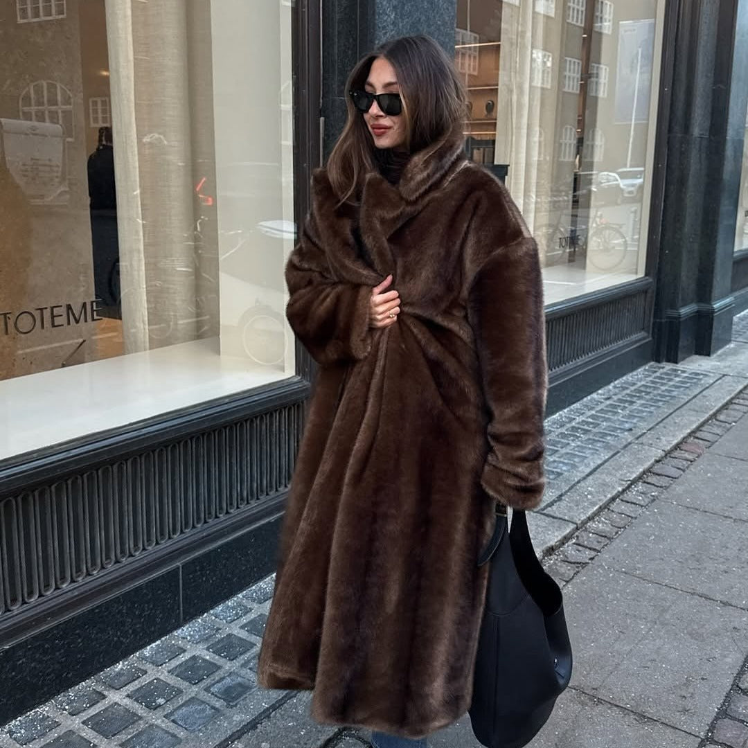 SOKYND Mina Faux Fur Maxi Coat Coats & JacketstI1767356248730011398SBrown