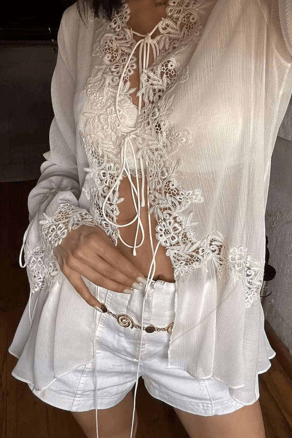 SOKYND Nicole Hollowed Out Cardigan CardiganSOKYND-390487-WHI-M-53175WhiteM