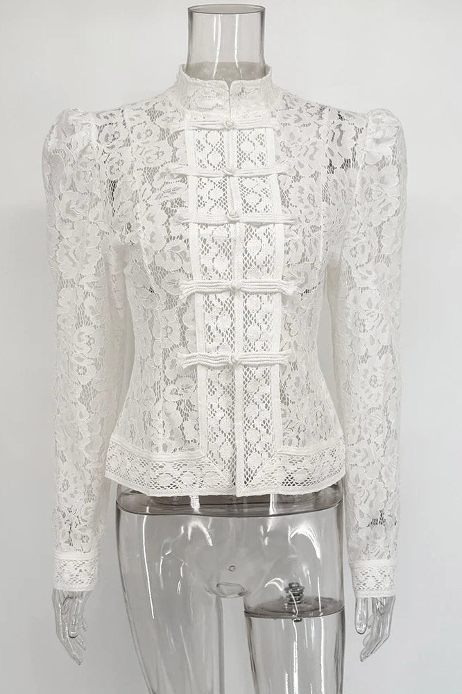 SOKYND Nicole Long Sleeve Lace Blouse Tops1005009268939981-;Wk1772479402477993212BeigeS