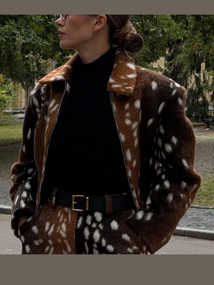 SOKYND Rachel Bambi Faux Fur Jacket and Shorts Set JacketSOKYND-693463-SUI-S-95383JacketS