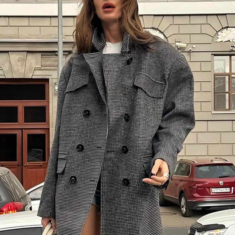 SOKYND Sarah Structured Tweed Coat JacketSOKYND-144727-GRE-S-67991GreyS