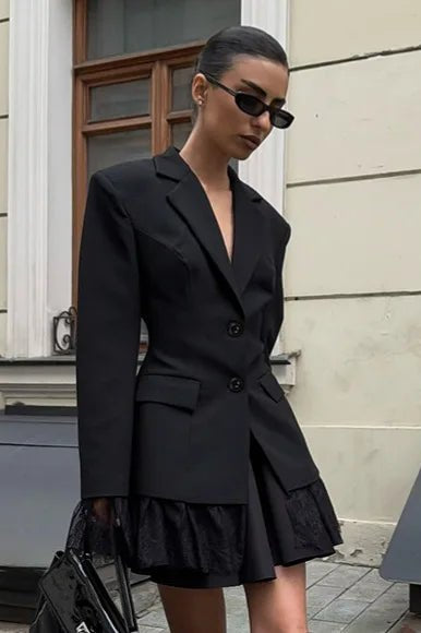 SOKYND Stephanie Blazer with Lace Details Coats & Jacketsss1772777205920201847BlackM