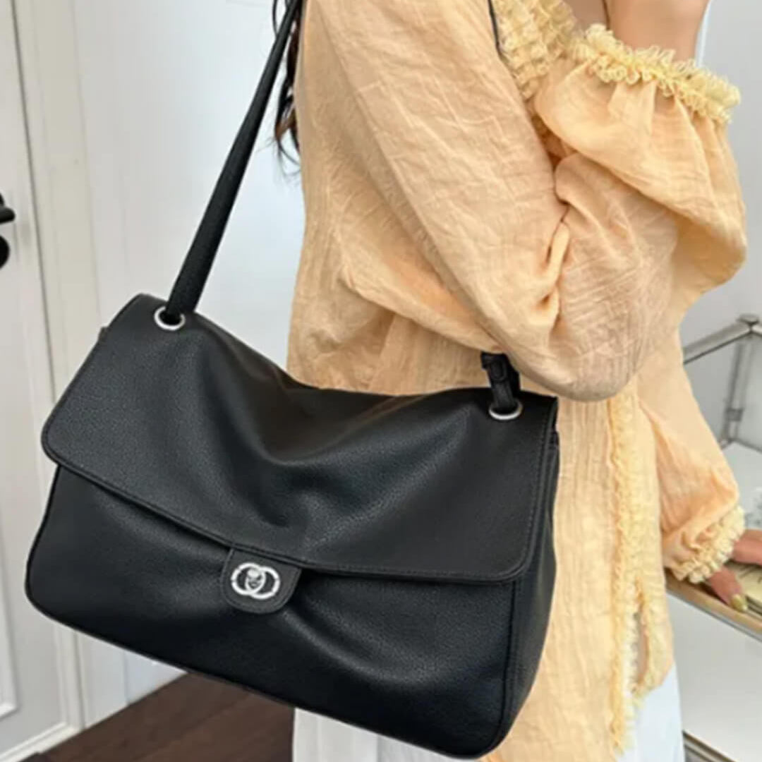 SOKYND Zoe Buckle Flap Shoulder Bag BagSOKYND-674839-BLA-36-22039Black36×24×11 cm