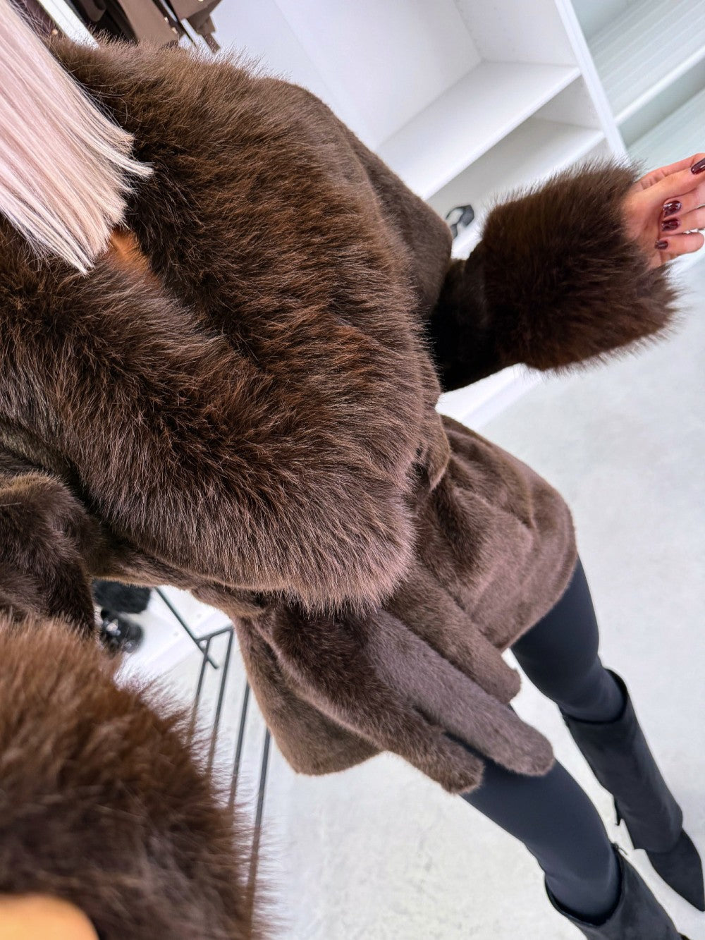 Manteau Amanda Ceinturé en Fourrure Synthétique