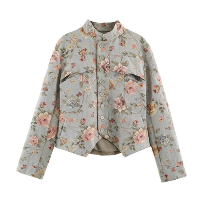 Veste courte Lily en jacquard vintage