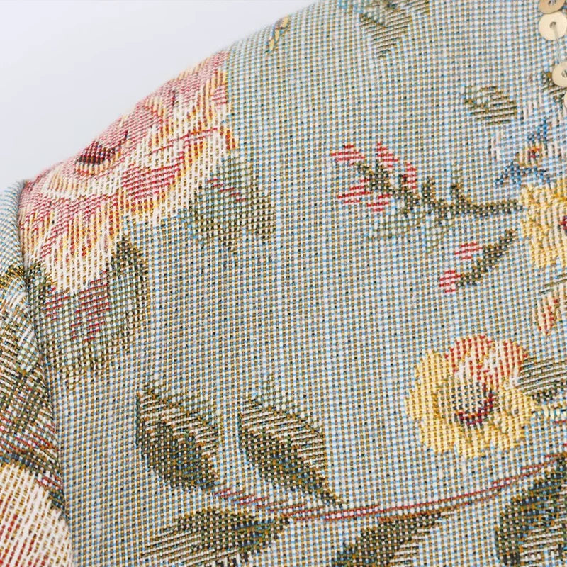 Veste courte Lily en jacquard vintage