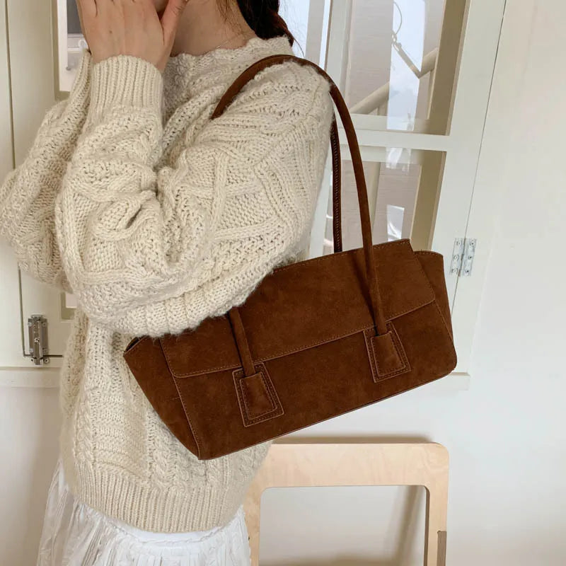 Sac bandoulière Alicia en suède vintage