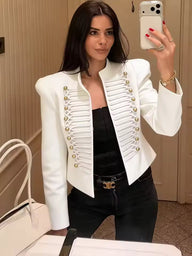 Veste bomber Ava en simili cuir militaire